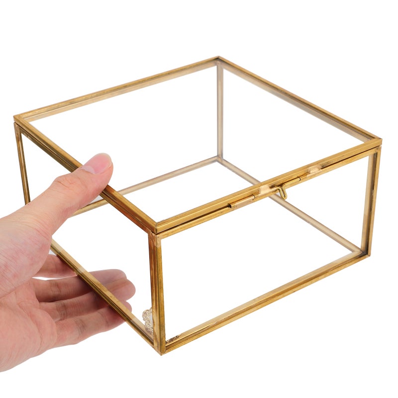 Lidded Jewelry Displaying Case Small Decorative Box Clear Box Glass Storage Box Clear Storage Container Clear Jewelry Case Glass Jewelry Box - Image 3
