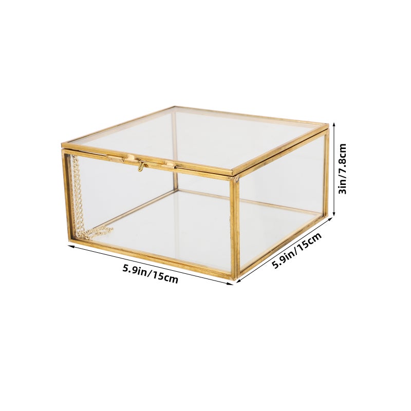 Lidded Jewelry Displaying Case Small Decorative Box Clear Box Glass Storage Box Clear Storage Container Clear Jewelry Case Glass Jewelry Box - Image 4