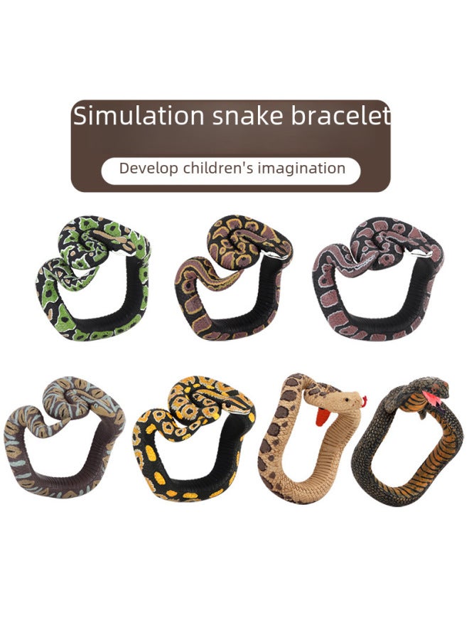 Realistic Animal Plant Simulation Models Toy For Children's Education Play-Color:Snake Bracelet-Rattlesnake  - Image 3