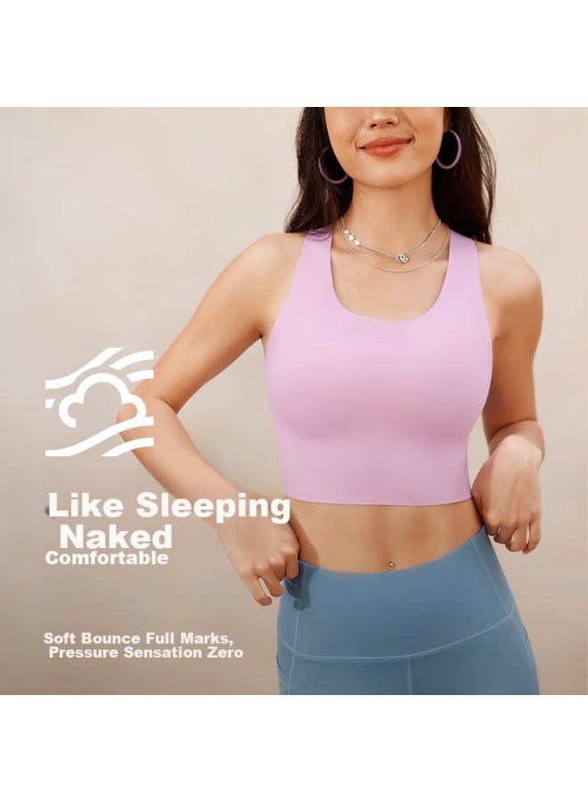 Vfu Women's Sports Bra, Suitable For Outer Wear, Versatile, Shock-absorbing, Yoga Fitness Tank Top, Sea Rock Color, Size M - Image 3