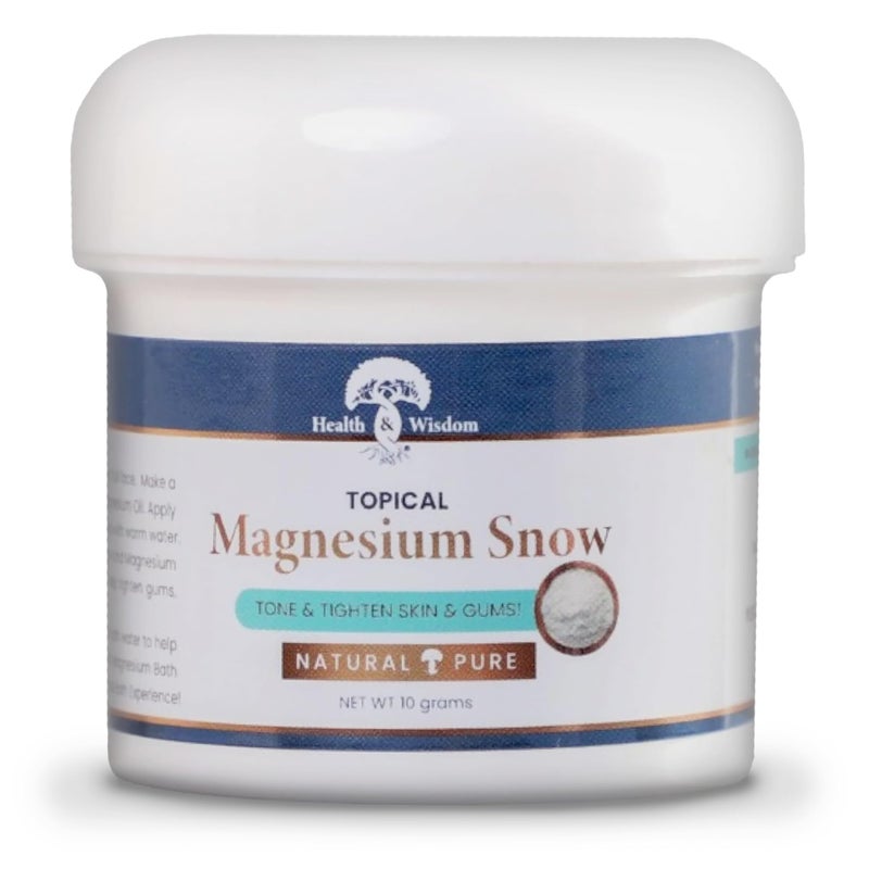 Heath and Wisdom Magnesium Snow - Magnesium Bath Soak, Magnesium Soak Bath, Magnesium Carbonate Powder, Magnesium for Bath, Calm Magnesium Powder, Magnesium Foot Soak, Magnesium for Skin - 0.35 Ounces