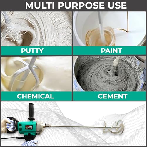 Inditrust 1250W 6 MONTHS WARRANTY Paint mixer Electric Multi Purpose Stirring Machine for Mixing Putty/Cement/Paint 100% Copper Winding 900 RPM (WITH 1 SPIRAL ROD) - Image 4