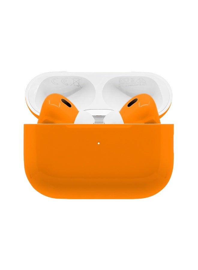 CAVIAR Customized AirPods Pro 3 Case with Automotive-Grade Paint Scratch-Resistant, Shockproof, Durable, Stylish Protective Cover, Personalized Design, Perfect Fit for Airpods Pro 3 Glossy Orange - Image 1
