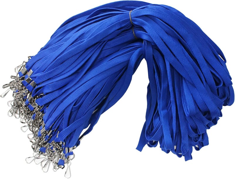 BAITEER 120 Pcs Blue Lanyards Premium Bulk Flat Lanyards 36" with Swivel J Hook for ID Name Badge Holder, VIP, School, Kids, Coach, Conference, Festival and Hang Keys - Image 1