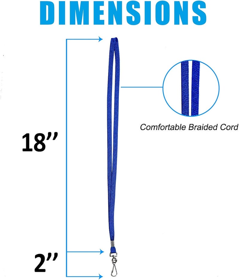 BAITEER 120 Pcs Blue Lanyards Premium Bulk Flat Lanyards 36" with Swivel J Hook for ID Name Badge Holder, VIP, School, Kids, Coach, Conference, Festival and Hang Keys - Image 5