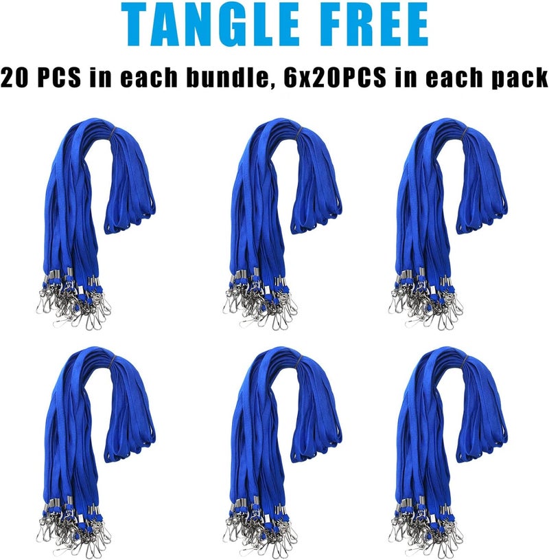 BAITEER 120 Pcs Blue Lanyards Premium Bulk Flat Lanyards 36" with Swivel J Hook for ID Name Badge Holder, VIP, School, Kids, Coach, Conference, Festival and Hang Keys - Image 2