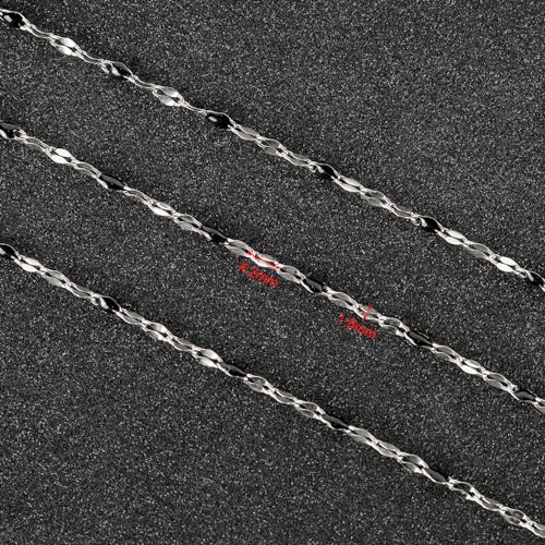 UMAOKANG 16.4 Feet Jewelry Making Chains Stainless Steel Chain Bulk DIY Necklace Supplies Black Enamel Lip Chain with Jewelry Findings - Image 3