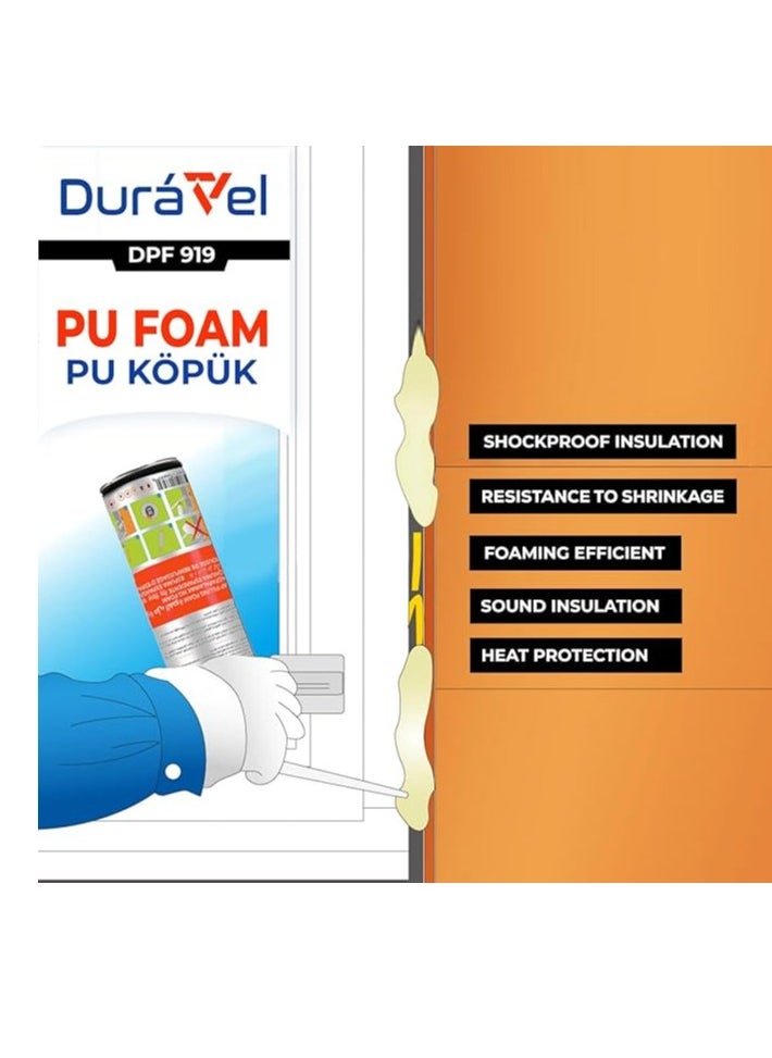 درافل - DuraVel PU Foam Extra، 750 مل، رغوة البولي يوريثان للحشو والعزل - Image 1