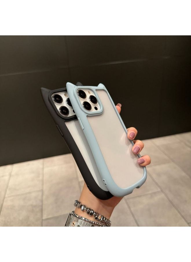 Generic - Cat Ear Mobile Phone Case 7 Drops Of Glue 16 For Apple 15PROMAX Simple 14/13 Full 12 Drop 11-Color:Grey-Applicable Model:iPhone  X/xs - Image 1