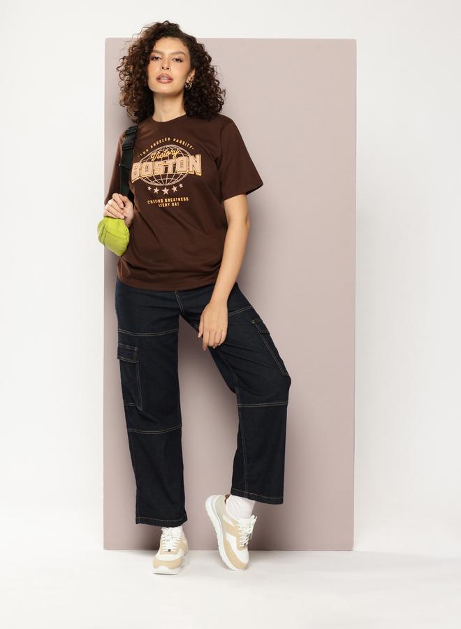 Dillinger Women Oversized Varsity Print T-Shirt - Image 5