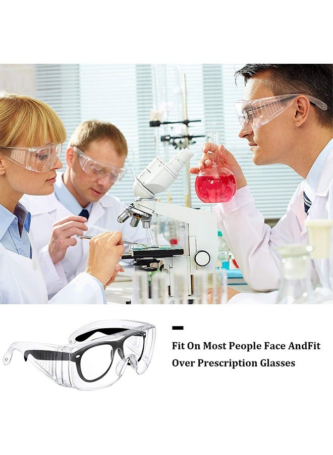 HY 2 Pairs Clear Safety Glasses, Over Eyeglasses Goggles Clear Glasses Anti- Fog/Scratch Eye Protection Polycarbonate Protective Eyewear Safety Goggles For Shooting, Lab, Outdoor, Workplaces - Image 2