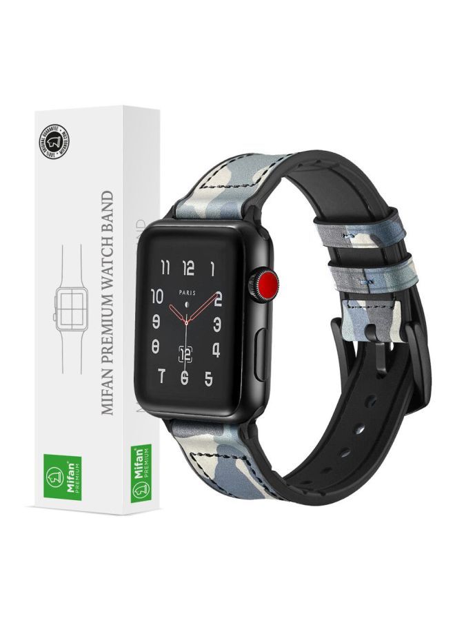 NIBEMINENT Replacement Band For Apple Watch Series 1/2/3/4 44/42 mm Camouflage Blue - Image 2