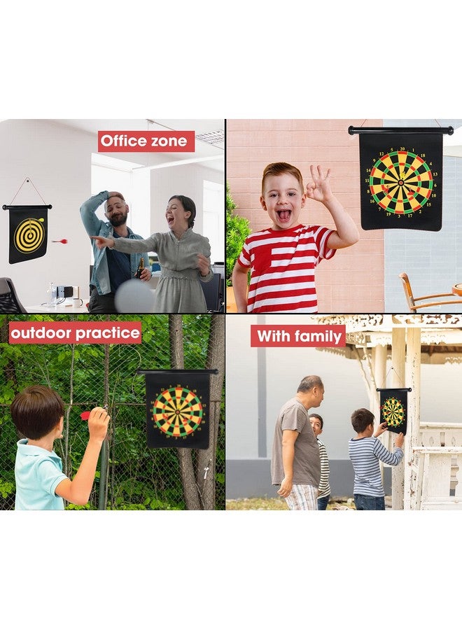 itoys Double Sided Magnetic Dart Board Game with 6 Magnetic Darts - Image 4