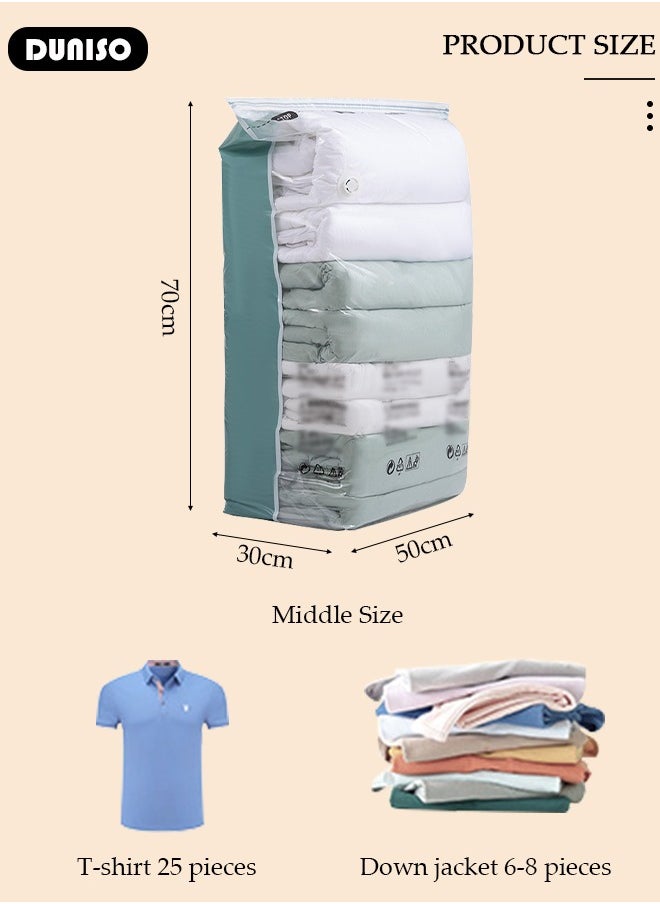 DUNISO 50*70*30 cm Cube Vacuum Storage Bags-5 Compression Bags No Pump or Pump Needed Reusable Compression Bags Large Space Saver Home Packing Organizers for Packing, Clothes, Comforters, Blankets  - Image 4