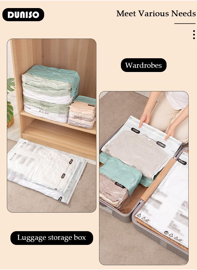 DUNISO 50*70*30 cm Cube Vacuum Storage Bags-5 Compression Bags No Pump or Pump Needed Reusable Compression Bags Large Space Saver Home Packing Organizers for Packing, Clothes, Comforters, Blankets  - Image 2