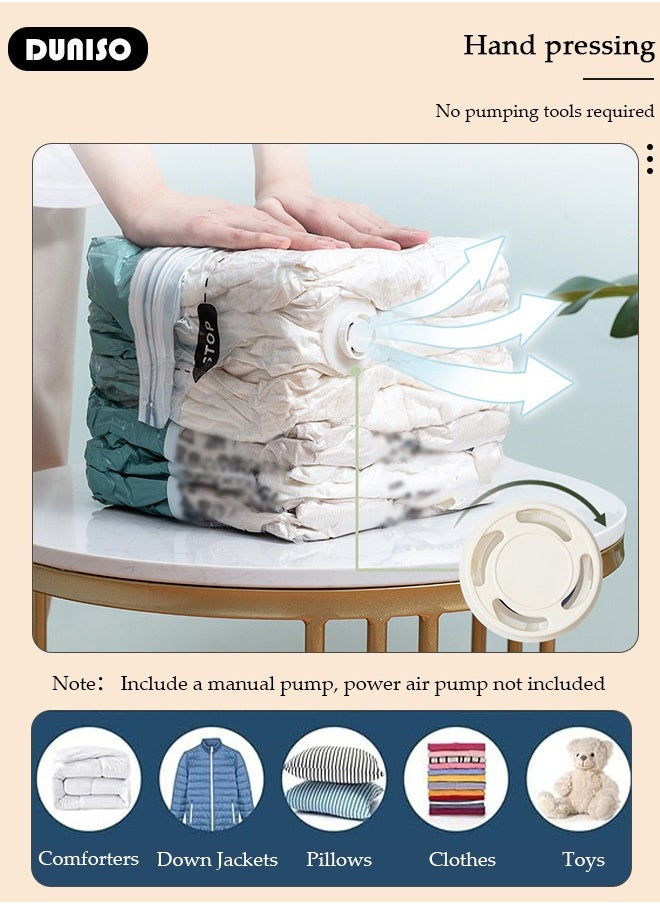 DUNISO 50*70*30 cm Cube Vacuum Storage Bags-5 Compression Bags No Pump or Pump Needed Reusable Compression Bags Large Space Saver Home Packing Organizers for Packing, Clothes, Comforters, Blankets  - Image 3