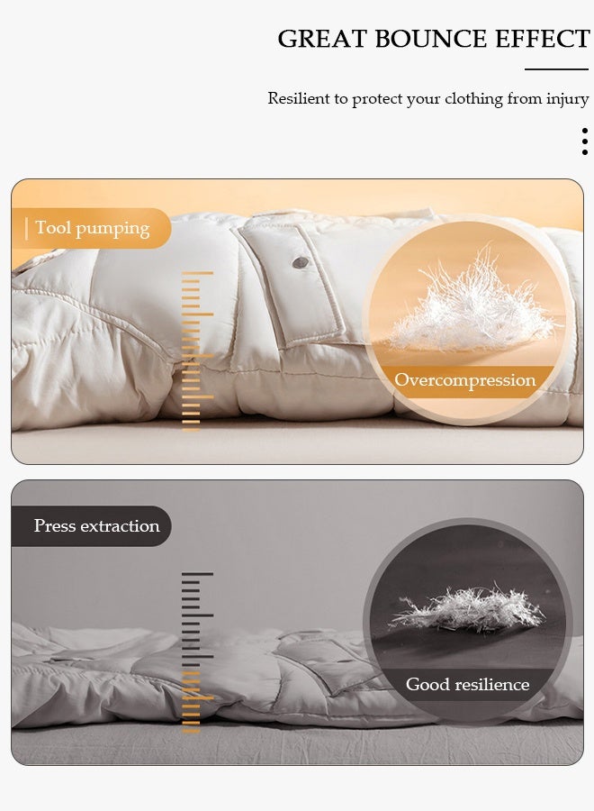 DUNISO 50*70*30 cm Cube Vacuum Storage Bags-5 Compression Bags No Pump or Pump Needed Reusable Compression Bags Large Space Saver Home Packing Organizers for Packing, Clothes, Comforters, Blankets - Image 4