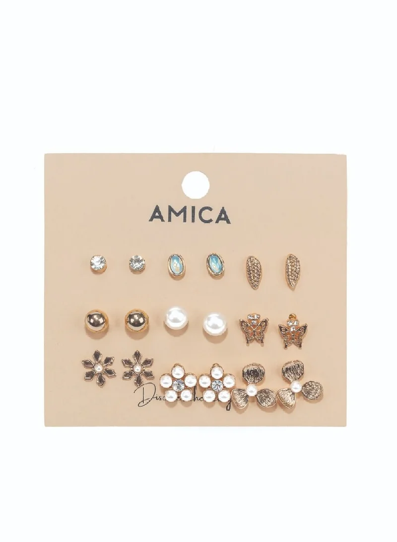 AMICA Set of 9 Assorted Earrings