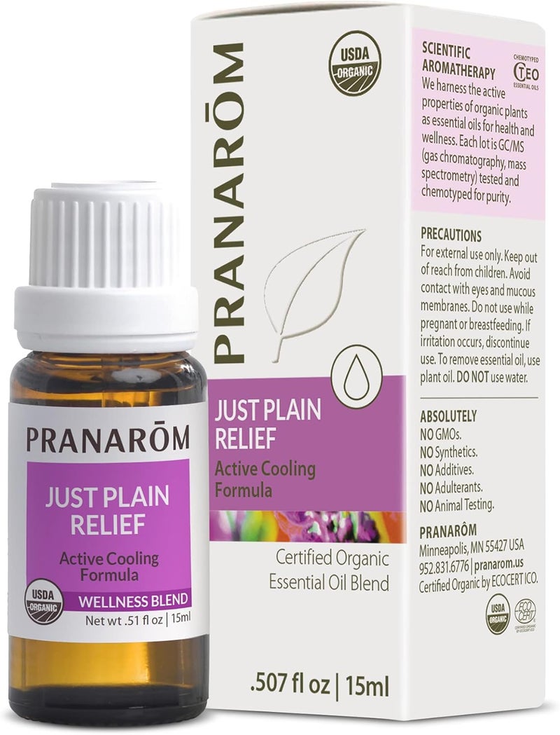 Pranarom - Just Plain Relief Organic Essential Oils for Aromatherapy, 15ml