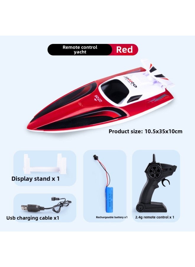 2.4G High-speed Remote Control Rowing Ultra-long Endurance Waterproof Dual-motor Powered Double Spiral Design Children's Toys-Color:remote Control Rowing Red  - Image 1