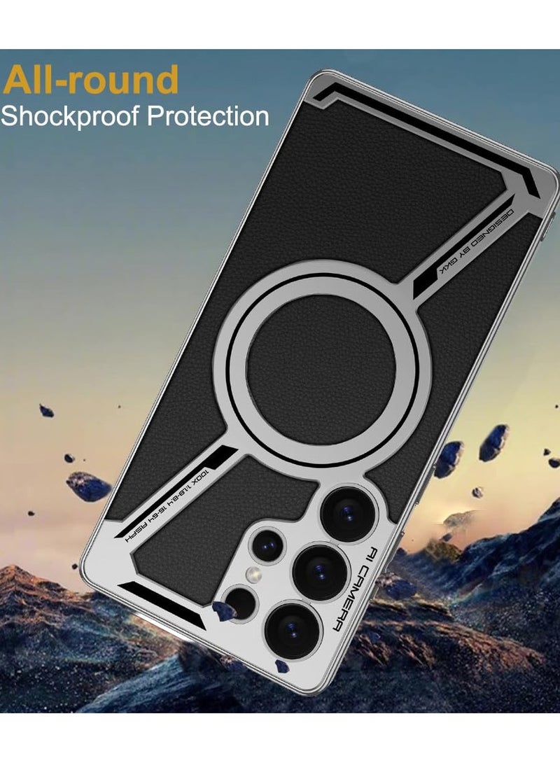 General Magnetic Leather Case for Samsung Galaxy S25 Ultra, [Compatible with Wireless Charging] Slim Shockproof PU Leather Business Protective Case for Samsung S25 Ultra  - Image 3