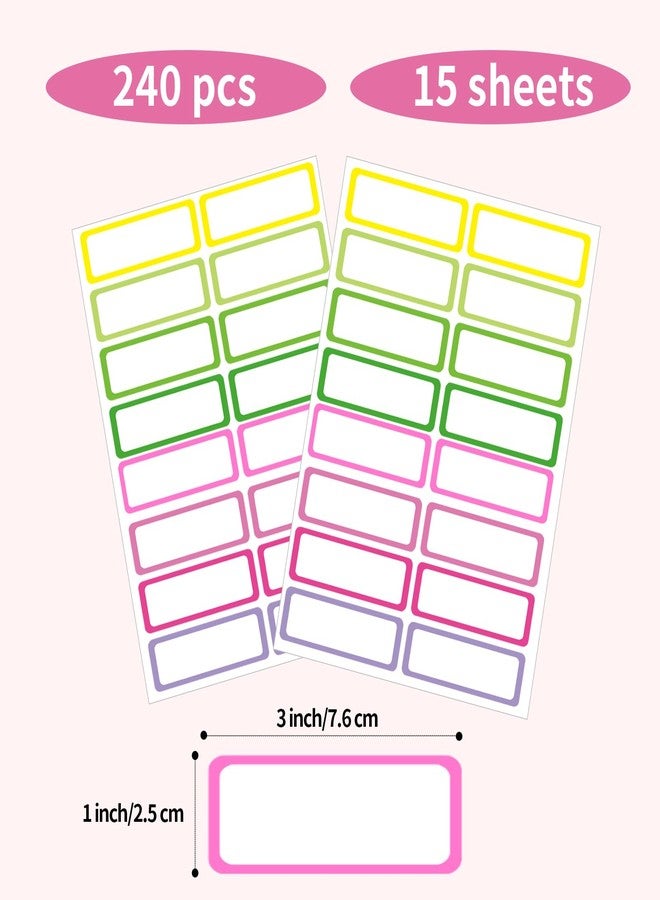 STARLIBOO Removable Labels, Removable Colored Labels Stickers,1x3 Inch Rectangular Stickers, Water/Oil/Tear Resistant for Food Containers/Classroom/Storage (8 Colors, 240 Labels) - Image 5