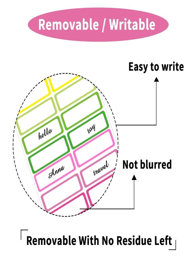 STARLIBOO Removable Labels, Removable Colored Labels Stickers,1x3 Inch Rectangular Stickers, Water/Oil/Tear Resistant for Food Containers/Classroom/Storage (8 Colors, 240 Labels) - Image 2