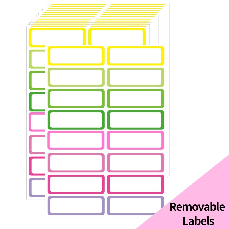 STARLIBOO Removable Labels, Removable Colored Labels Stickers,1x3 Inch Rectangular Stickers, Water/Oil/Tear Resistant for Food Containers/Classroom/Storage (8 Colors, 240 Labels) - Image 1