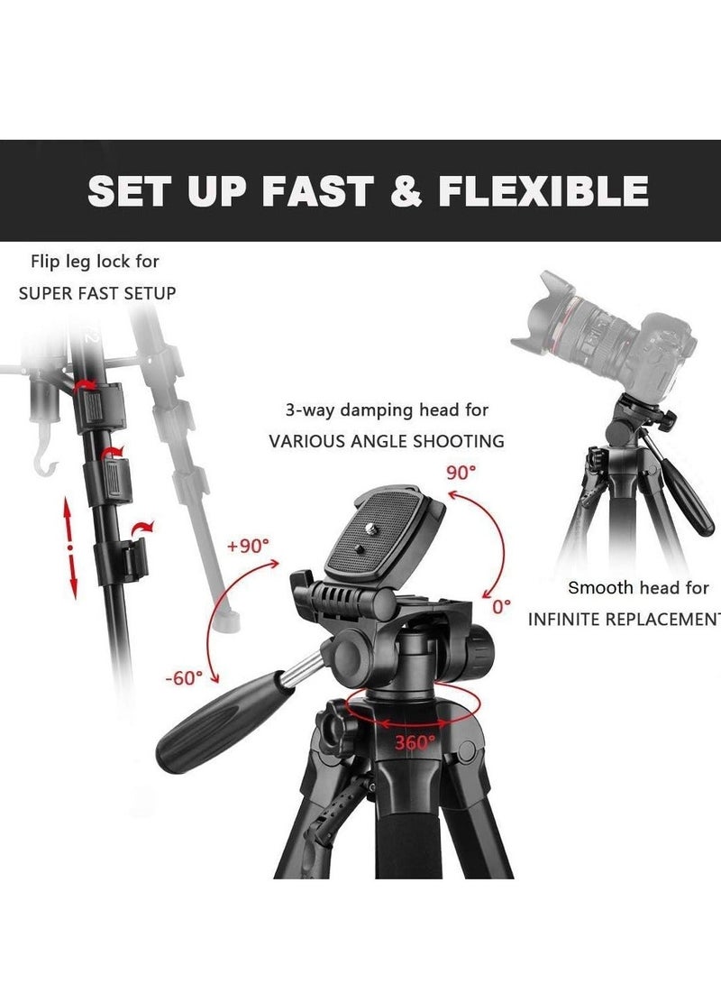 Jmary KP-2264 Professional Aluminium Tripod Monopod for All DSLR Cameras (Black) - Image 2