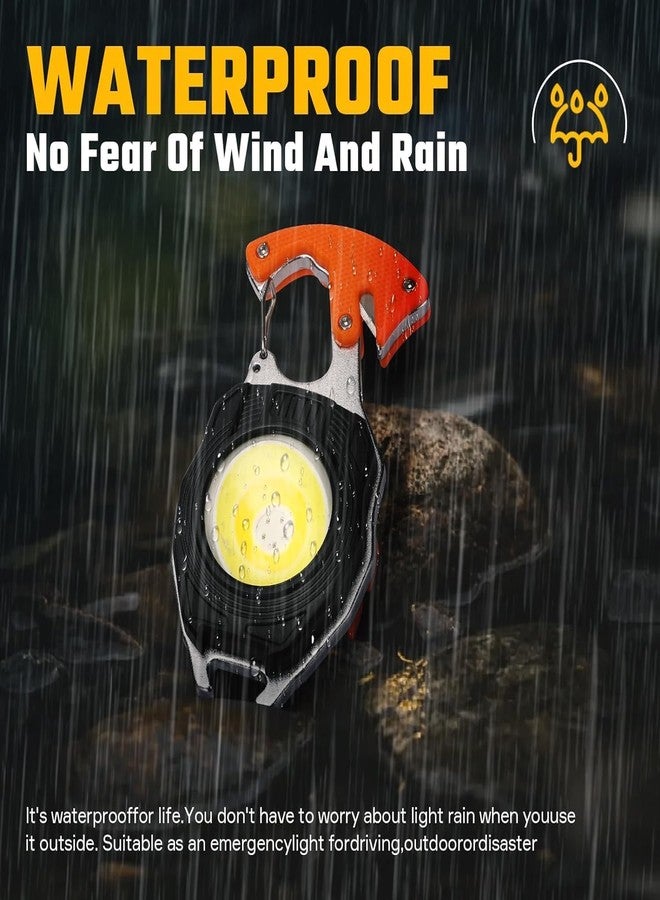 DPISZONE Keychain LED Flashlights, Rechargeable Flashlights Torch 7 Light Modes with Lighter,Whistles,Screwdriver,Bottle Opener,Magnet Base 800 Lumens Portable Emergency COB Light for Camping Outoor - Image 5