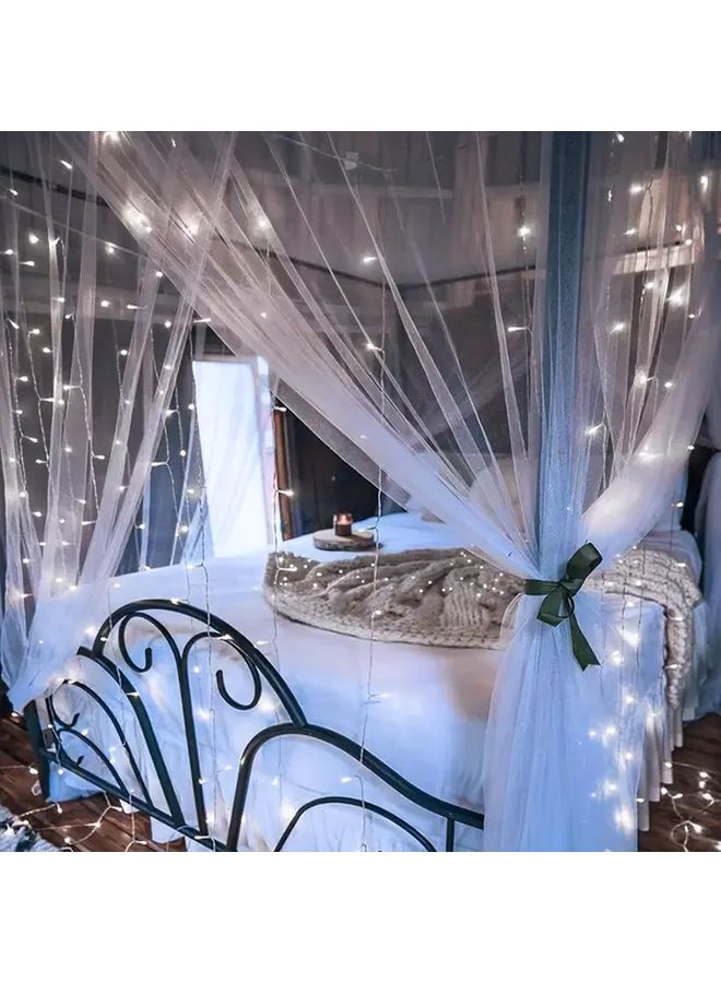 59.06 Inch White LED Curtain Light String For Wedding Christmas Party Decoration - Image 1