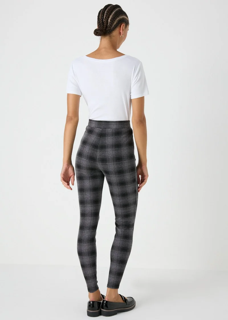 Matalan Black Check Textured Leggings