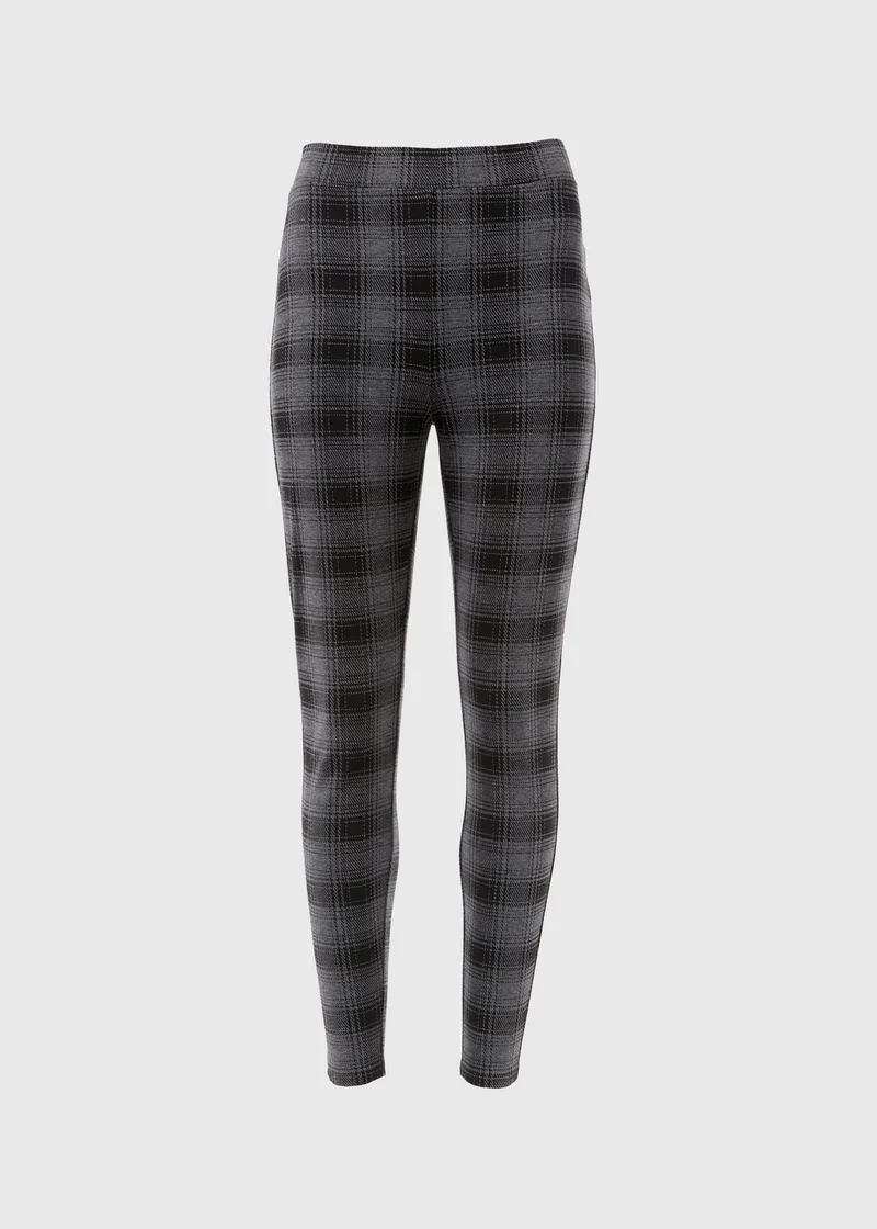 Matalan Black Check Textured Leggings
