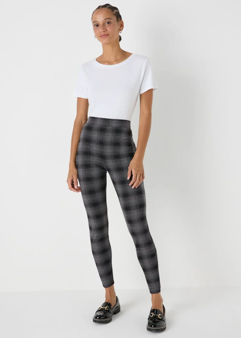 Matalan Black Check Textured Leggings