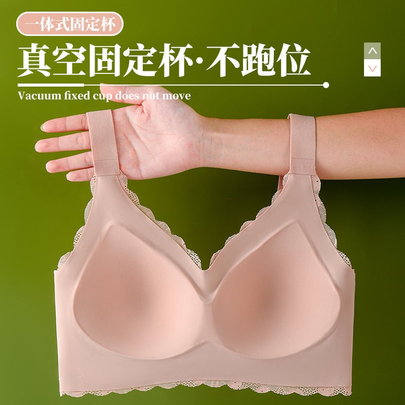 Traceless Underwear Women'S Push-Up Chubby Girl Large Chest Showy Thin Non-Rims Breast-Closing Anti-Sagging Sports Plus Size Bra - Image 4