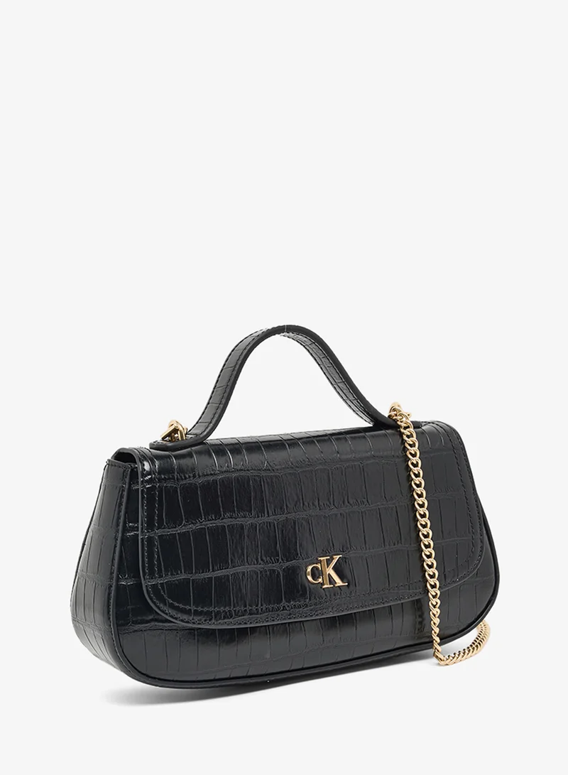 CALVIN KLEIN Logo Croc Top Handle Bag
