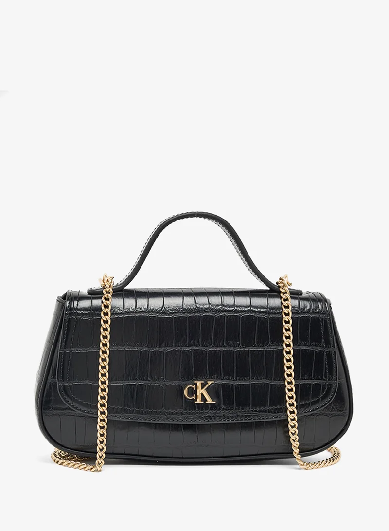 CALVIN KLEIN Logo Croc Top Handle Bag