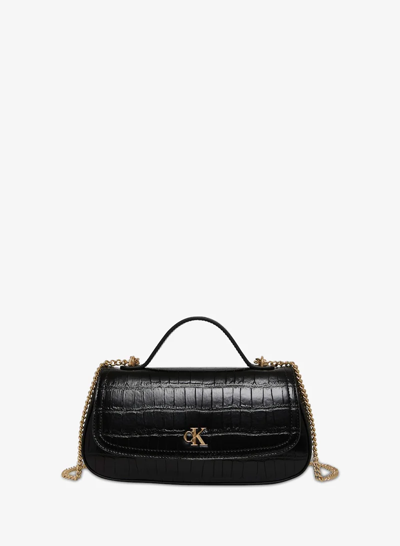 CALVIN KLEIN Logo Croc Top Handle Bag