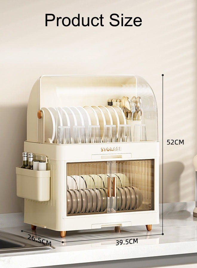 رف تخزين أطباق رف تجفيف أطباق رف أطباق من طبقتين صندوق تخزين أدوات المطبخ مستلزمات المطبخ منظم أطباق وملاعق وشوك لطاولة المطبخ - Image 2