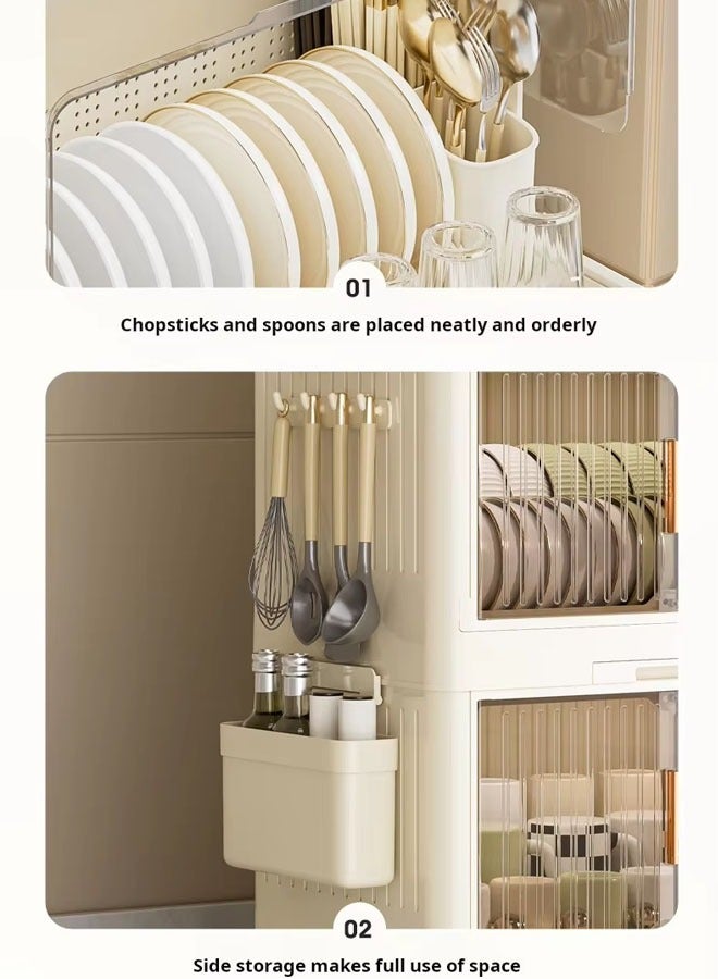 رف تخزين أطباق رف تجفيف أطباق رف أطباق من طبقتين صندوق تخزين أدوات المطبخ مستلزمات المطبخ منظم أطباق وملاعق وشوك لطاولة المطبخ - Image 3