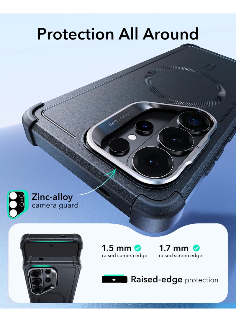 ESR for Samsung Galaxy S26 Ultra Phone Case with Stash Stand, 7X Military-Grade Drop Protection, Shock-Absorbing Rugged Cover, Compatible with MagSafe Accessories, Cyber Series black - Image 4