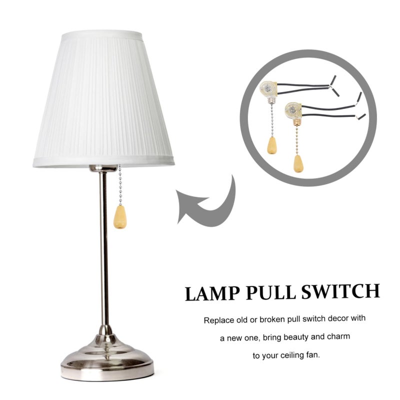 Dimmable Pull Chain Light Switch With Wooden Bead Replacement 1 Pack - Image 3