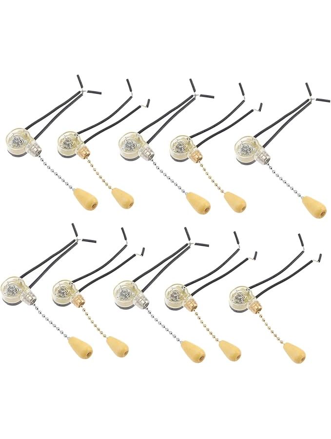 Dimmable Pull Chain Light Switch With Wooden Bead Replacement 1 Pack - Image 1