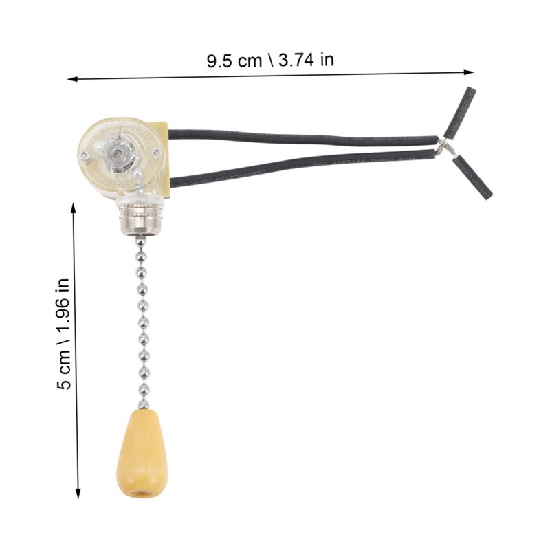 Dimmable Pull Chain Light Switch With Wooden Bead Replacement 1 Pack - Image 4