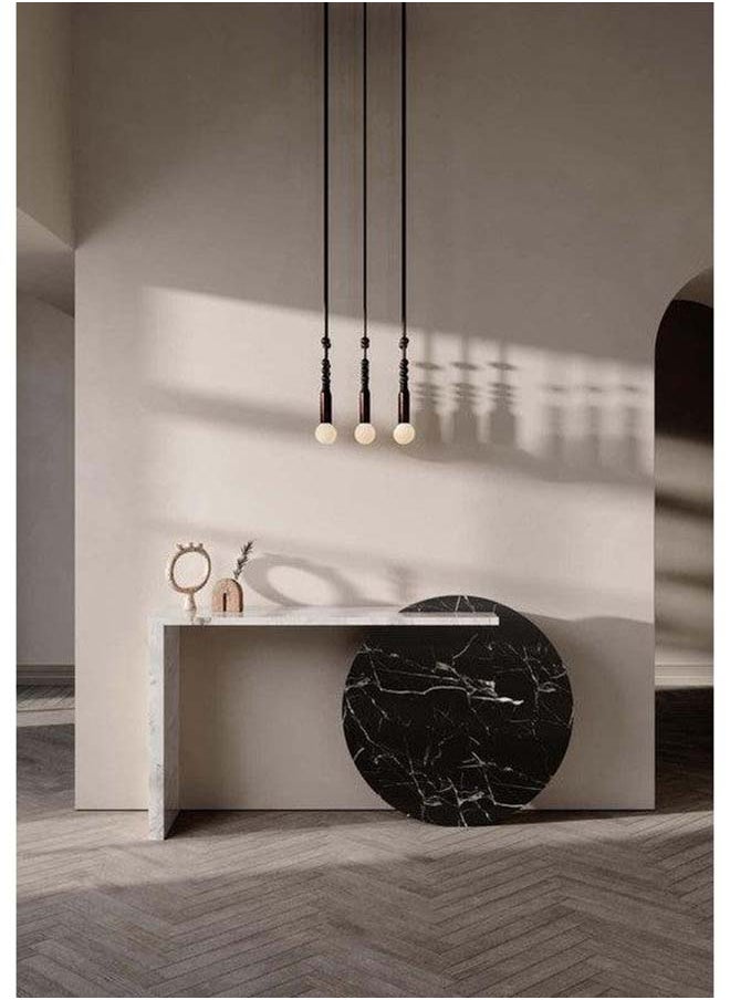 Al Home Contrast White and Black Marble Console Table By Alhome 150x90 cm 