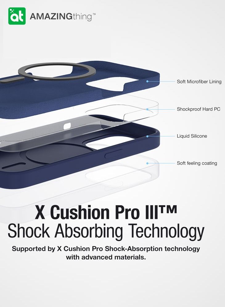 AMAZINGthing غطاء Smoothie Mag سيليكون لهاتف iPhone 14 Pro Max مع MagSafe - أزرق داكن - Image 5