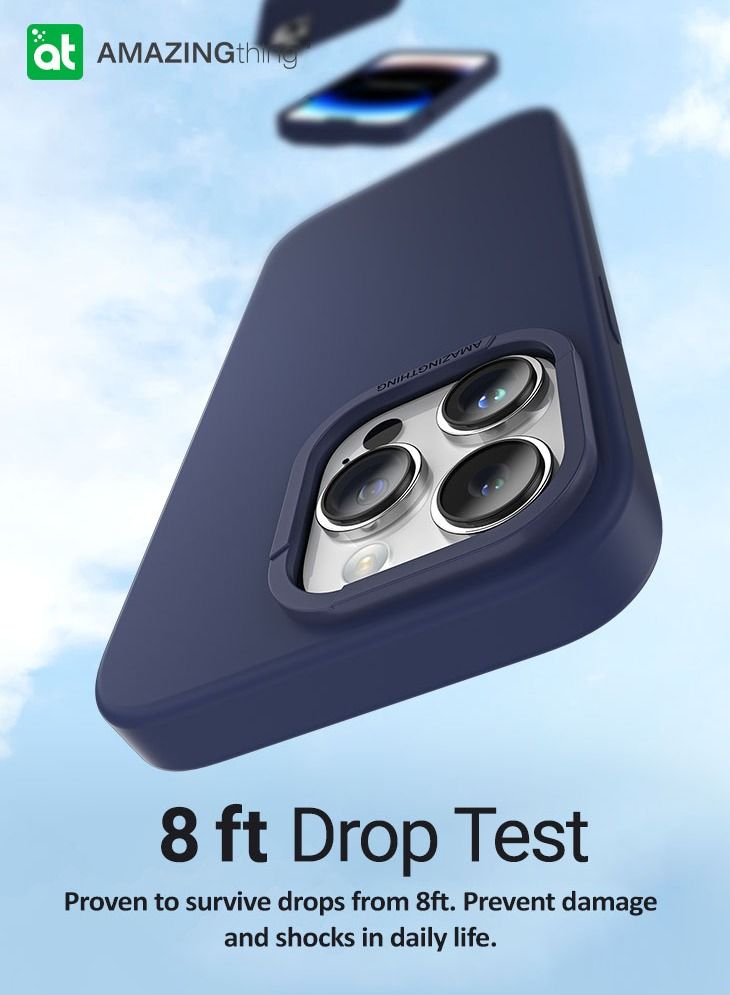 AMAZINGthing غطاء Smoothie Mag سيليكون لهاتف iPhone 14 Pro Max مع MagSafe - أزرق داكن - Image 3