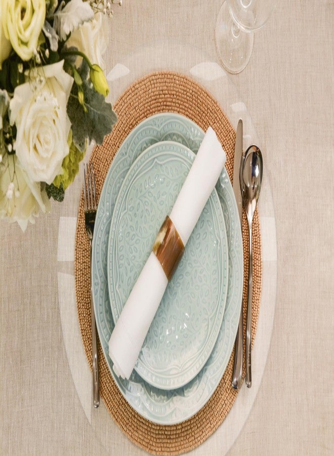 ExactMade - Clear Placemats Set of 2, USA Made, Safe, 13 x 19 Inch Oval, 2mm Thick Ultra Smooth Vinyl, Plastic Table Mat - Image 2