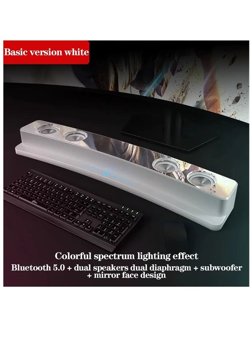 SOAIY - Wireless HiFi Speaker Computer Game Subwoofer Bluetooth Speaker 3600mAh Sound Bar Stereo Music Player Clock 3D Stereo Bass Surround Sound Box 3.5mm Audio Input for PC Laptop - Image 1