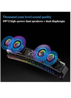 SOAIY Wireless HiFi Speaker Computer Game Subwoofer Bluetooth Speaker 3600mAh Sound Bar Stereo Music Player Clock 3D Stereo Bass Surround Sound Box 3.5mm Audio Input for PC Laptop  - Image 3